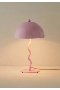 Modern Tasarım Mars Zigzag Abajur Metal Gövde Pembe